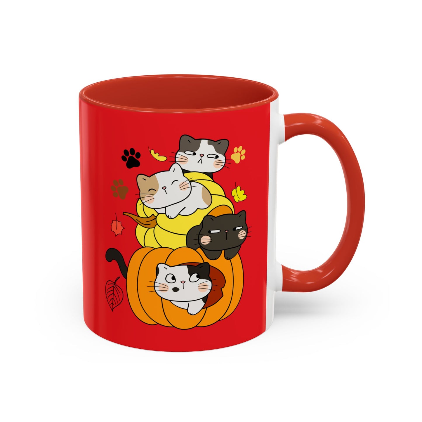 Cute Calico Cats - Red Mug