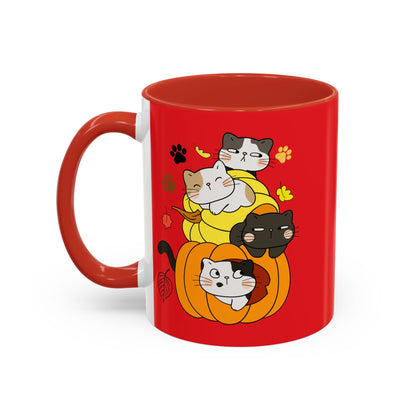 Cute Calico Cats - Red Mug